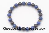 CGB8107 8mm lapis lazuli, garnet & hematite power beads bracelet