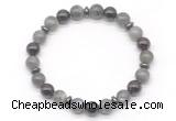 CGB8109 8mm labradorite, garnet & hematite power beads bracelet