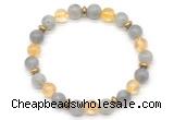 CGB8110 8mm labradorite, citrine & hematite power beads bracelet