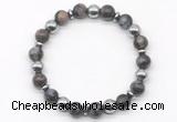 CGB8115 8mm grey opal & hematite power beads bracelet