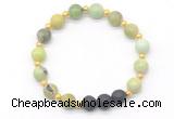 CGB8177 8mm Australia chrysoprase & black lava beaded stretchy bracelets