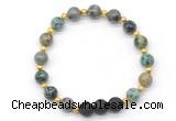 CGB8178 8mm African turquoise & black lava beaded stretchy bracelets