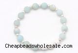 CGB8206 8mm matte amazonite & white lava beaded stretchy bracelets