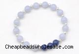 CGB8216 8mm blue lace agate & lapis lazuli beaded stretchy bracelets