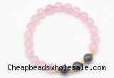 CGB8249 8mm rose quartz & garnet beaded stretchy bracelets