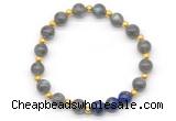 CGB8254 8mm gradr AA labradorite & lapis lazuli beaded stretchy bracelets