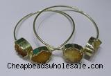 CGB828 13*18mm - 15*20mm oval druzy agate gemstone bangles