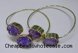 CGB829 13*18mm - 15*20mm oval druzy agate gemstone bangles