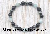 CGB8325 8mm matte amazonite, black onyx & hematite energy bracelet