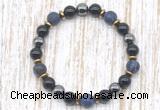 CGB8326 8mm matte sodalite, black onyx & hematite energy bracelet