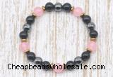 CGB8330 8mm candy jade, black onyx & hematite energy bracelet