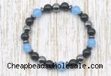 CGB8335 8mm candy jade, black onyx & hematite energy bracelet