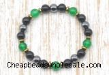 CGB8338 8mm candy jade, black onyx & hematite energy bracelet