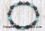 CGB8385 8mm amazonite, black onyx & hematite energy bracelet