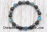 CGB8386 8mm apatite, black onyx & hematite energy bracelet