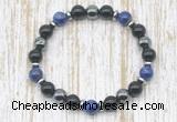 CGB8387 8mm lapis lazuli, black onyx & hematite energy bracelet