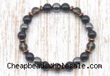 CGB8401 8mm smoky quartz, black onyx & hematite energy bracelet