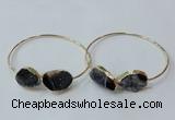 CGB841 15*20mm - 18*25mm freeform druzy agate gemstone bangles