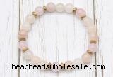 CGB8455 8mm pink aventurine, rose quartz & hematite power beads bracelet