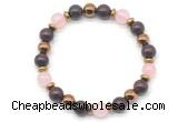 CGB8498 8mm rose quartz, brecciated jasper & hematite energy bracelet