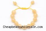 CGB8553 12mm round honey jade adjustable macrame bracelets