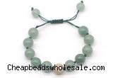 CGB8554 12mm round green aventurine adjustable macrame bracelets