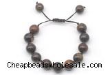 CGB8562 12mm round bronzite adjustable macrame bracelets