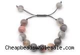 CGB8605 12mm round Botswana agate adjustable macrame bracelets