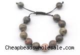 CGB8607 12mm round ocean agate adjustable macrame bracelets