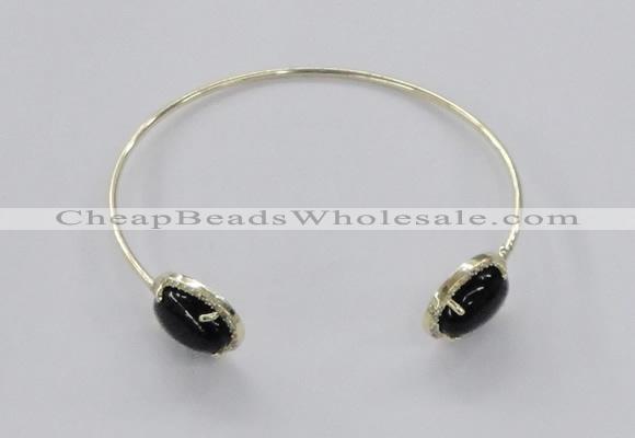 CGB861 10*14mm oval agate gemstone bangles wholesale