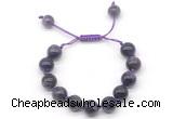 CGB8621 12mm round grade AB amethyst adjustable macrame bracelets