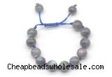 CGB8628 12mm round labradorite adjustable macrame bracelets