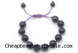 CGB8636 12mm round purple tiger eye adjustable macrame bracelets