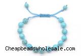 CGB8652 8mm,10mm round blue howlite adjustable macrame bracelets