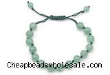 CGB8656 8mm,10mm round green aventurine adjustable macrame bracelets