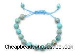 CGB8671 8mm,10mm round blue sea sediment jasper adjustable macrame bracelets