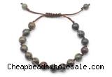 CGB8680 8mm,10mm round dragon blood jasper adjustable macrame bracelets