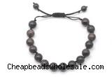 CGB8682 8mm,10mm round coffee jasper adjustable macrame bracelets