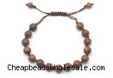 CGB8683 8mm,10mm round elephant skin jasper adjustable macrame bracelets