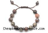 CGB8716 8mm,10mm round ocean agate adjustable macrame bracelets