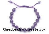 CGB8748 8mm,10mm round amethyst adjustable macrame bracelets