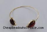 CGB875 15*20mm flat teardrop agate gemstone bangles wholesale