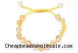 CGB8751 8mm,10mm round citrine adjustable macrame bracelets