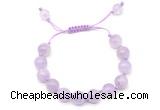 CGB8759 8mm,10mm round lavender amethyst adjustable macrame bracelets