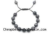 CGB8769 8mm,10mm round eagle eye adjustable macrame bracelets