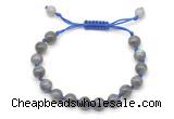 CGB8776 8mm,10mm round grade A labradorite adjustable macrame bracelets