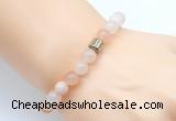 CGB8834 8mm, 10mm pink aventurine & drum hematite power beads bracelets