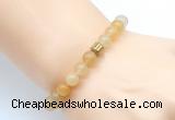 CGB8835 8mm, 10mm yellow aventurine & drum hematite power beads bracelets