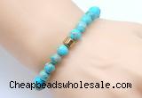 CGB8842 8mm, 10mm blue sea sediment jasper & drum hematite power beads bracelets