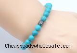 CGB8856 8mm, 10mm turquoise & drum hematite power beads bracelets